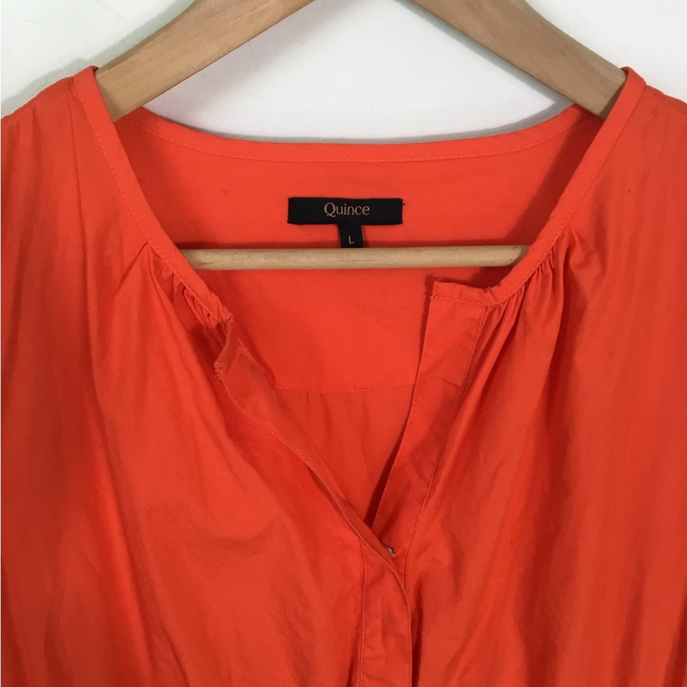 Quince Cotton Tiered Mini Dress Vermillion Red - Picture 7 of 9